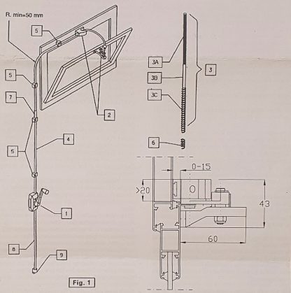 40168 Kit per finestre a Wasistas 250mm